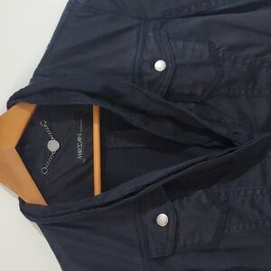 Marc Cain Navy Lyocell/Cotton double collar blazer/sport jacket size 8